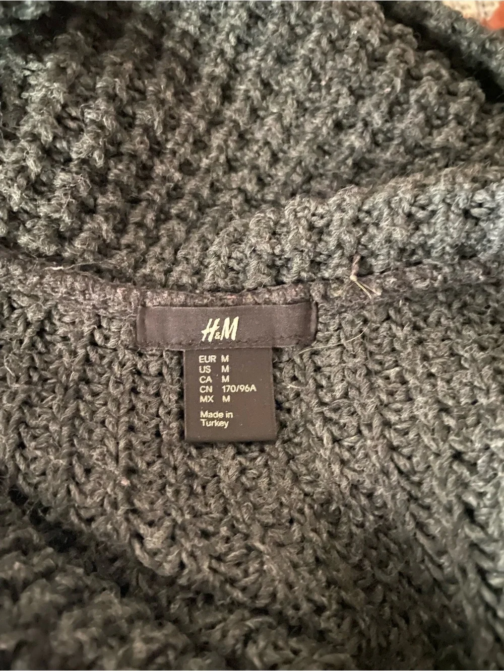 H&M Black Chunky Cowl-Neck Sweater